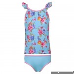 Sun Emporium Little Girls Blue Pink Blossom Print 2 Pc Tankini Swimsuit 4-6  B071P9BX1Y
